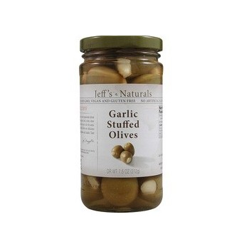 Jeff's Naturals Garlic Stfd Olives (6x7.5OZ )