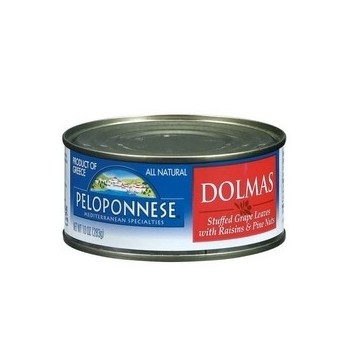 Peloponnese Stuffed Grape Leaves With Raisins & Pine Nuts, Dolmass (6x10Oz)