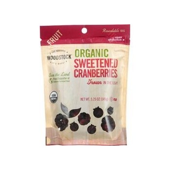 Woodstock Fruit Organic Cranberries Sweetened 5.25 oz case of 8