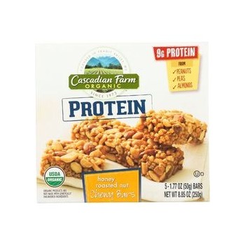 Cascadian Farm Granola Bar Organic Protein Honey Roasted Nut 8.85 oz case of 12