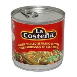 La Costena Green Pickled Serrano Peppers (12x12Oz)